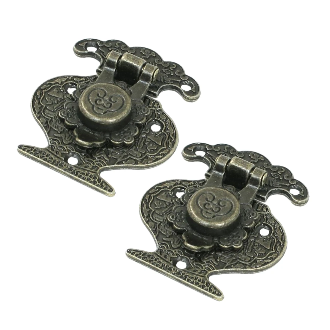 

2 Pcs Antique Style Snap Fastener Bronze Tone Lantern Shape Metal Latch