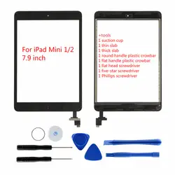 Новый Сенсорный экран для iPad mini 1/2 A1432 A1454 A1455 A1489 черный дигитайзер Экран Замена + IC