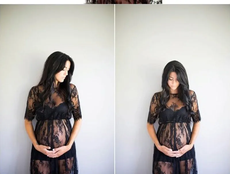 Кружевное платье для беременных для фотосессии красивый черный S-XXL размер беременных Одежда фотография беременной женщины платье vestidos