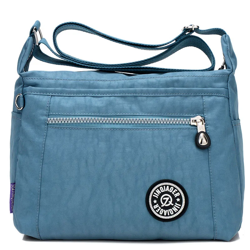 Женские сумки через плечо, новинка, весенние модные женские сумки-мессенджеры, водонепроницаемые нейлоновые сумки, сумка через плечо для путешествий, высокое качество - Цвет: Blue grey