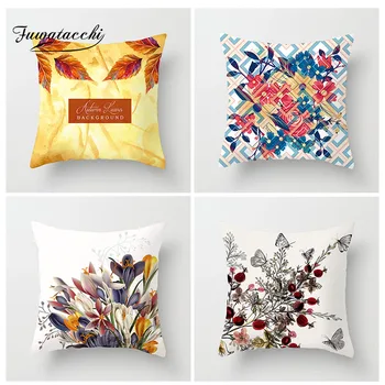 

Fuwatacchi Pineapple Butterfly Rainforest Cushion Cover Flower Autumn Pineapple Pillow Case For Seat Home Decoration Accessories
