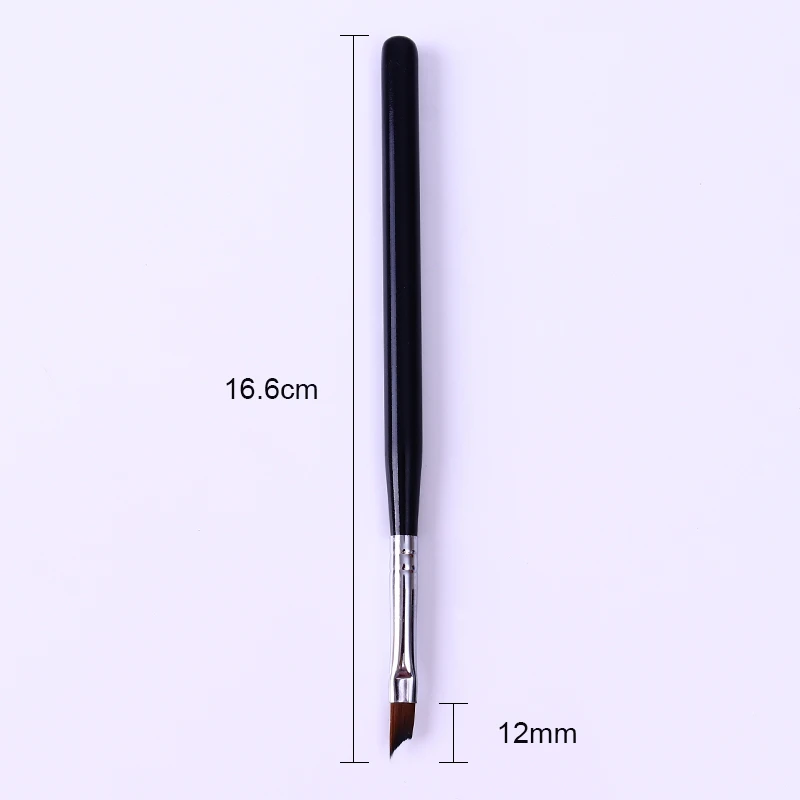 1 ПК Акрил французский маникюр щетка Серебряная ручка в форме полумесяца Маникюр для рисования кисточка для дизайна ногтей инструмент