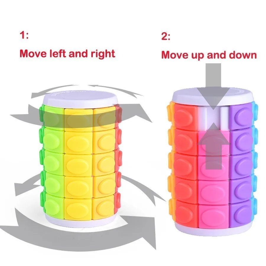 5th Order 3D Rotate And Slide Stress Cube Puzzle Toy Rainbow Color Cylinder Sliding Puzzle For Autism And Stop Stress 2