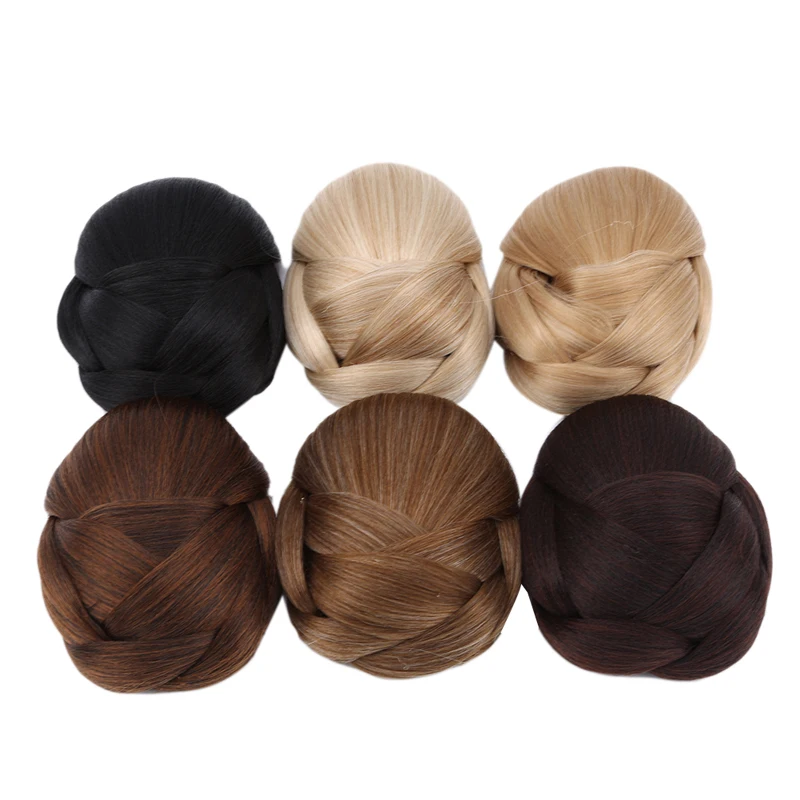 4 стиля женщин легко чистить шиньон плоские волосы парик шиньон клип светлые волосы стиль