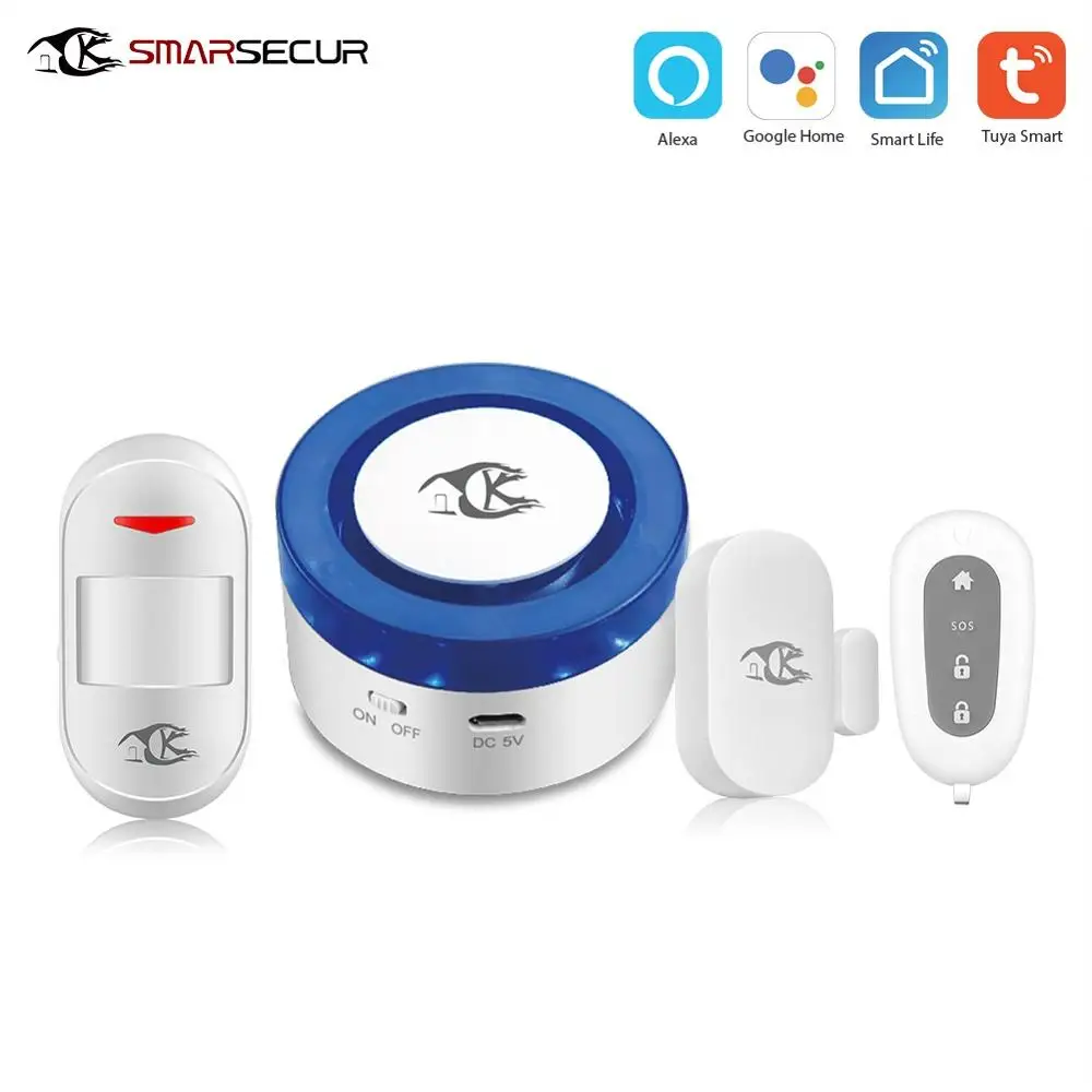 Smart Home Smart WiFi Siren Tuya Alarm Security System Compatible with Alexa Smart Home Smart WiFi Siren Tuya Alarm Security System Compatible with Alexa