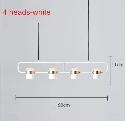 Скандинавские регулируемые Руки светодиодная люстра освещение покрытый дизайн промышленный подвесной светильник для отеля фойе зал светильники подвесной светильник - Цвет абажура: 4 heads White
