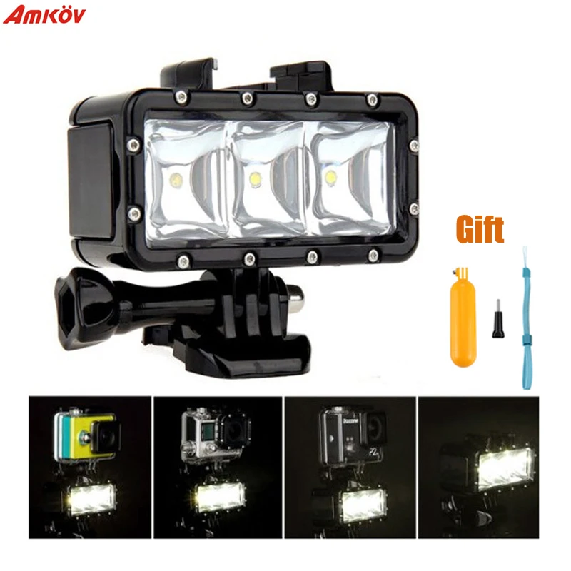 Action Camera Waterproof LED Diving Light for Gopro Hero 5 4 h9 SJCAM