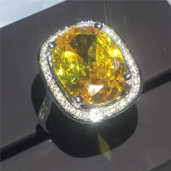 

Fashion Anniversary ring Big 10ct AAAAA zircon cz Engagement Wedding Band Rings for women men White Gold Filled Party Jewelry