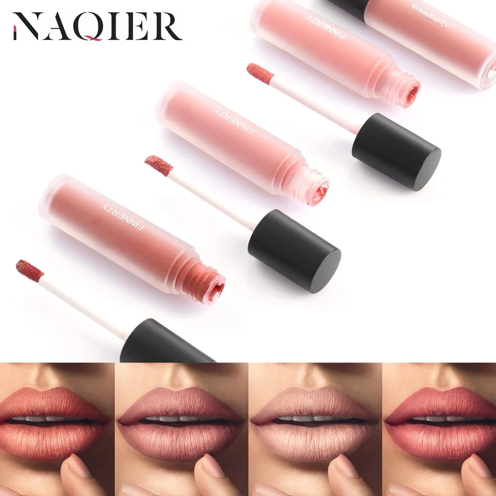 NAQIER 12 видов цветов Блеск для губ Макияж матовая глазурь водостойкая жидкая