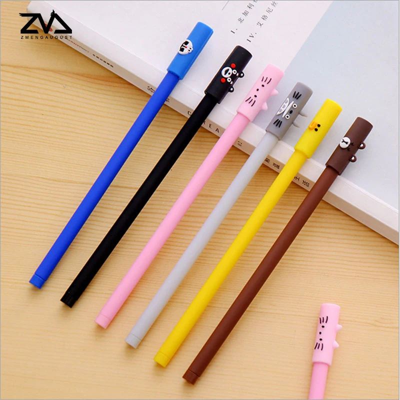 

4pcs/lot Cartoon rabbit pen South Korea creative black 0.5mm student writing office Gel Ink pens Papelaria Canetas Escolar