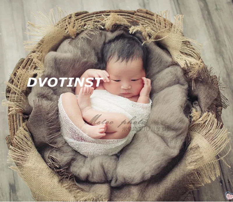 Dvotinst Baby реквизит для фотосъемки Kakhi пеньковое фоновое одеяло корзина наполнитель Лен Fotografia аксессуары Студия снимает фото реквизит