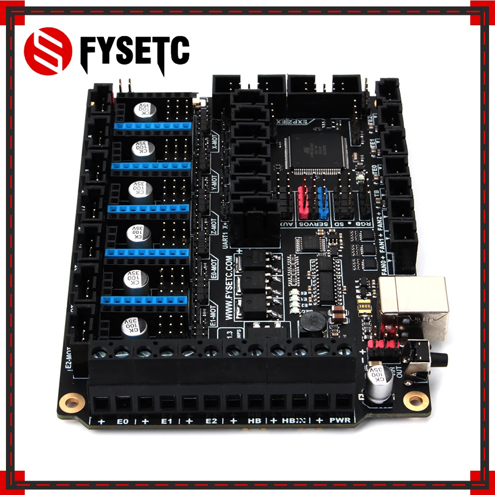Плата все в одном FYSETC F6 для электроники 3D принтера устройства с ЧПУ до 6 драйверов