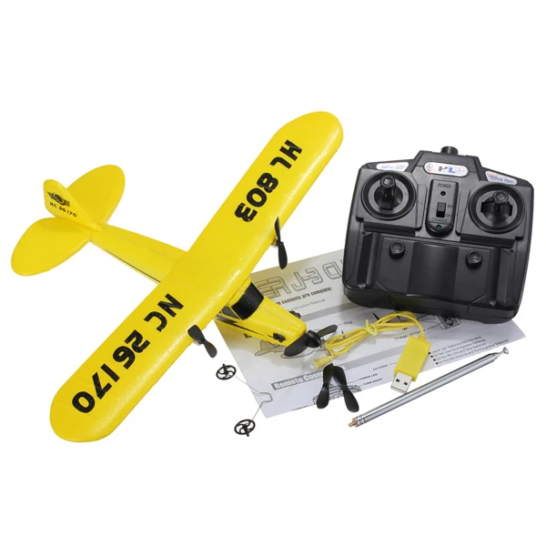 

Newest arrival Sea gull EPP HL803 RTF air plane Rc plane PIPER J3 CUB NC26170 RC Airplane WL801 upgrade Fast shipping