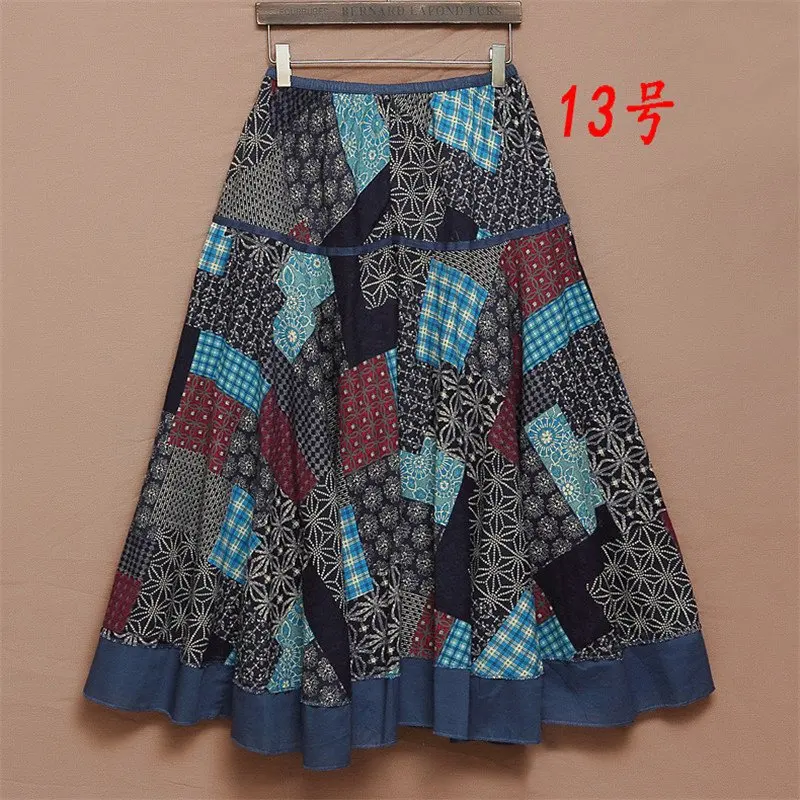 Style Twelve Женские богемные юбки из хлопка и льна, женская летняя Праздничная винтажная модная длинная юбка-макси с цветочным принтом в стиле Харадзюку, пляжная одежда - Цвет: Style Twelve