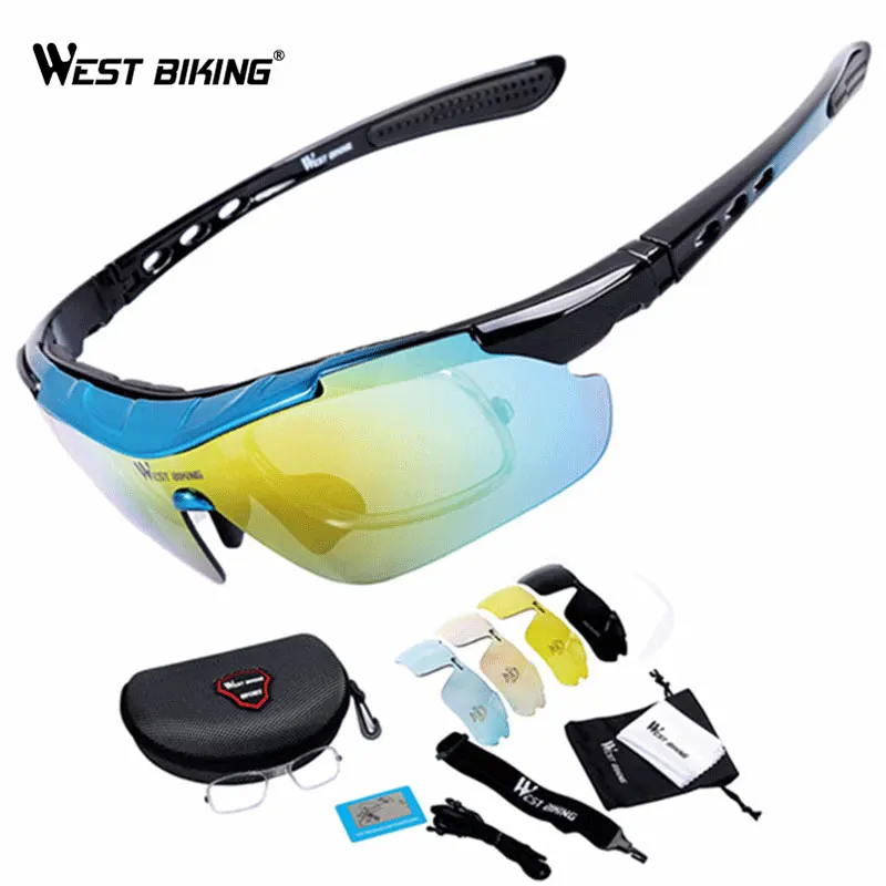 West biking велосипедные очки поляризованный фотохромный спортивные очки Goggle 5 объектив дорожный велосипед очки Открытый Мотоцикл