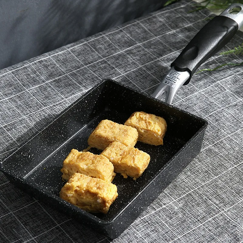 13X18Cm Frying Pan Omelette Black Non-Stick Pan Fry Egg Pan Pancake Kitchen Pot Only Use for Gas Cooker