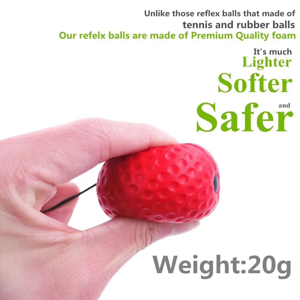 Reflex Ball Bouncy Fight Ball Boxing Exercise Equipment with Headband Improve Reaction Punching Speed Hand-Eye Coordination