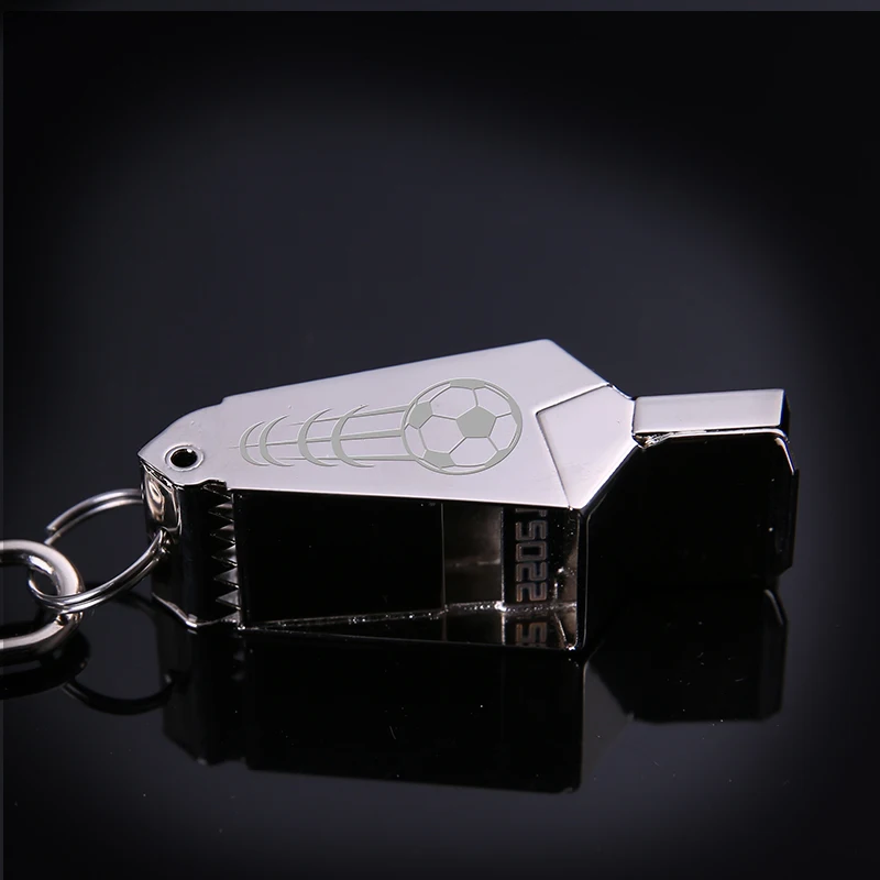 High Quality Gold/Sliver football referee whistle Emergency Survivale with lanyard Camping Hiking rugby High Sound 120Decibel