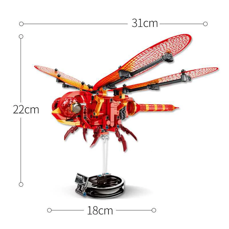 Legoed Animal Simulated insect DIY Red Dragonfly Building Blocks Legoingly LEpins Technic Honeybee Bricks Model kits Toy for kid Legoed Animal Simulated insect DIY Red Dragonfly Building Blocks Legoingly LEpins Technic Honeybee Bricks Model kits Toy for kid