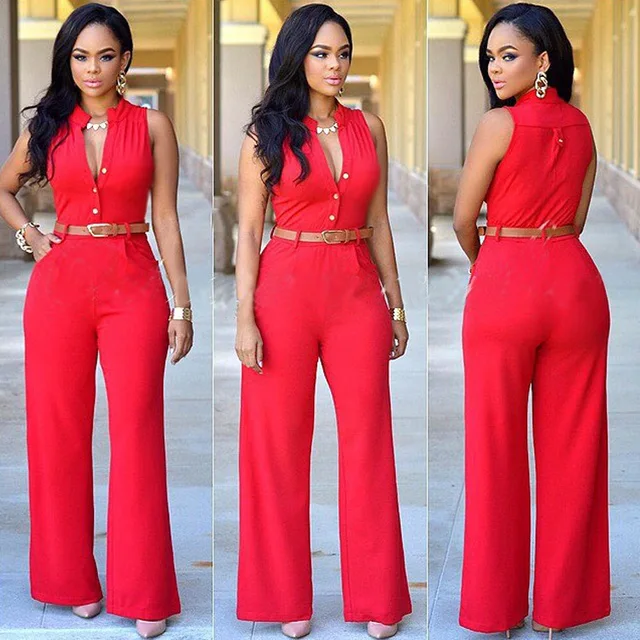 レディース Vネック ジャンプスーツ ワイドレッグ vi-1841 V-NECK WIDE LEG JUMPSUIT Vネックワイドレッグジャンプスーツ