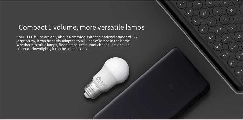 Xiaomi Mijia Zhirui светодиодный светильник E27 белый светильник 5 Вт 6500 к энергосберегающая настольная Напольная Лампа защита от короткого замыкания