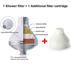 Лучший Душ фильтр для воды с 1 дополнительным фильтрующим картриджем для удаления хлора очиститель воды защищает кожу волос Здоровье