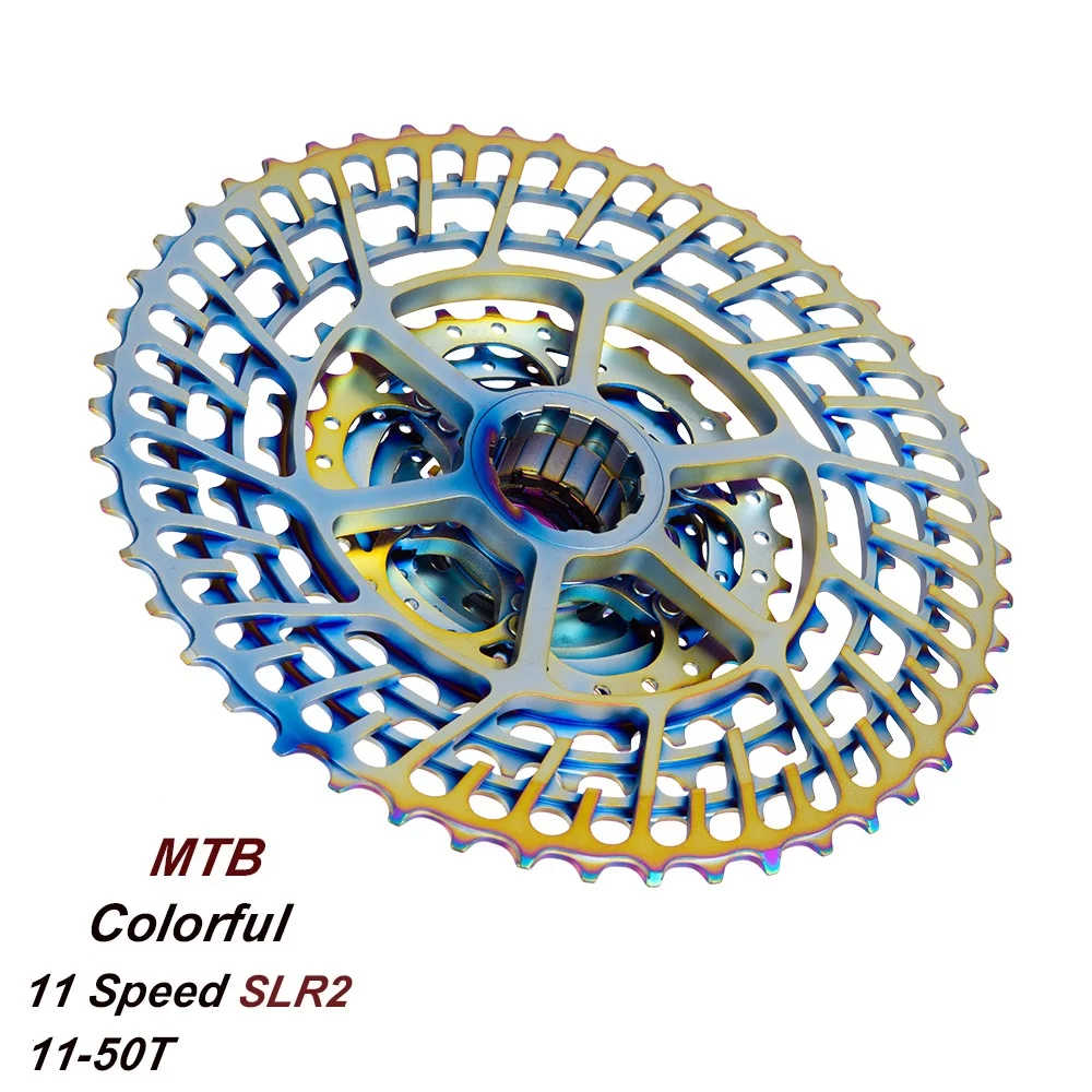 

MTB 11 Speed Cassette 11S 11-50T SLR2 Ultralight Colorful Freewheel 11V K7 Mountain Bicycle HG System For GX X1 NX M8000