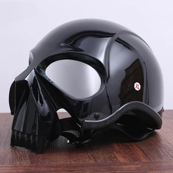 

AMZ Skull Motorcycle Helmet Open Face Vintage Casco Men Personality Skull Moto Helmet Motorbike Half Face Helmet Moto Retro