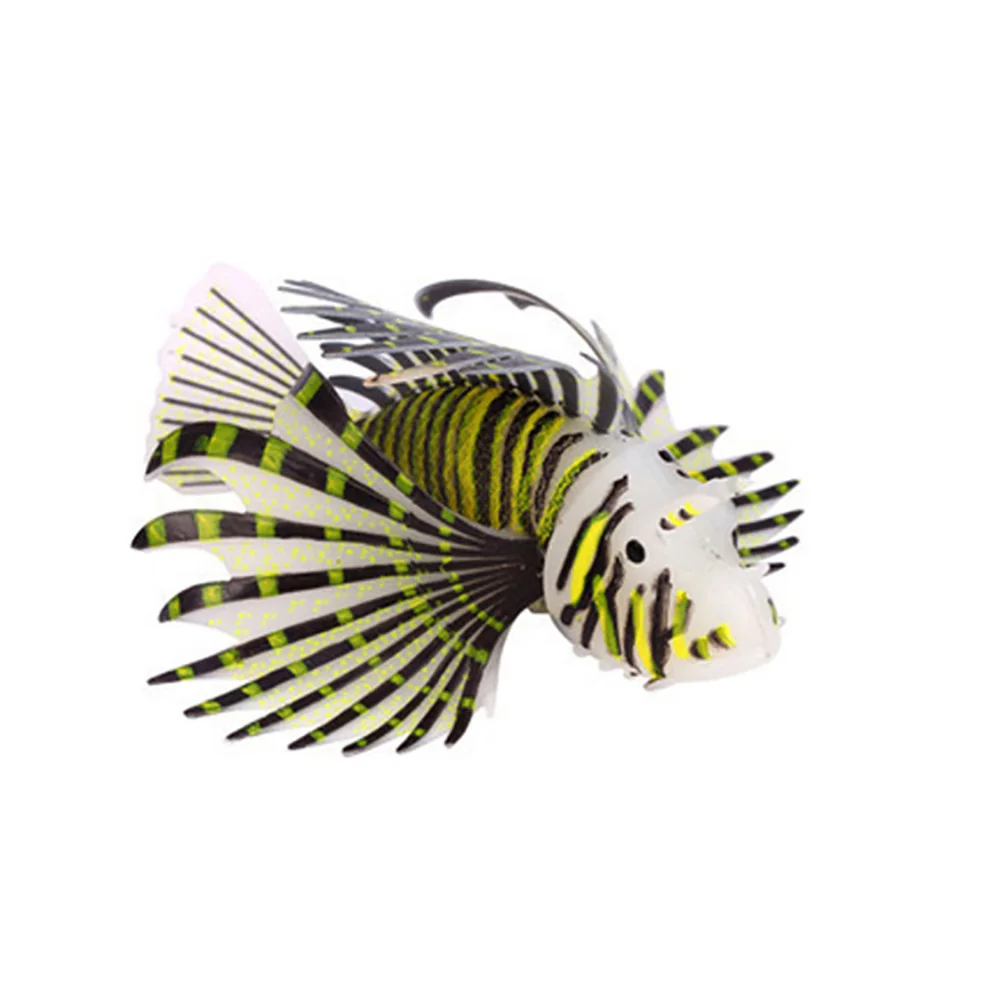 Украшение для аквариума, силиконовые светящиеся искусственные рыбки, плавающие украшения для аквариума, аксессуары для аквариума - Цвет: Черный