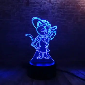 

Novelty Cat Model Juguete 3D Illusion Led Lamp Touch Flashing Light Desk Nightlight luminous Toys
