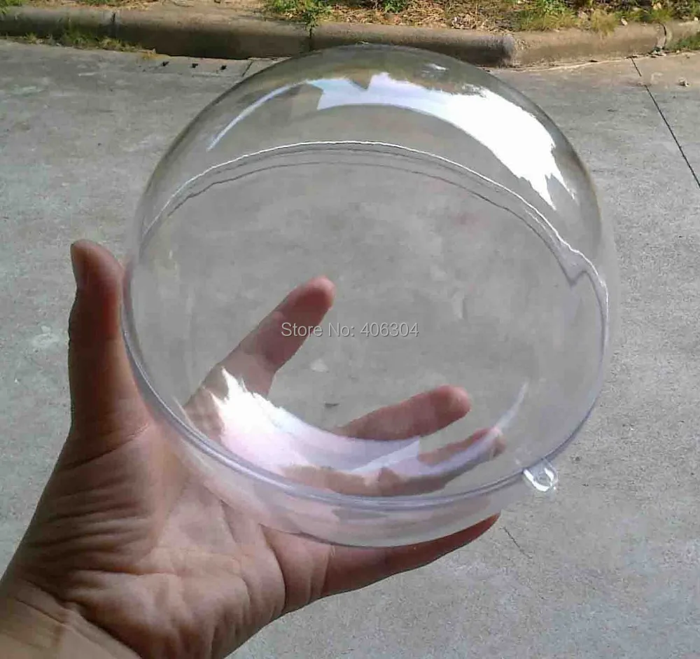 Free shipping,15.5cm big transparent hanging christmas ball/baubles