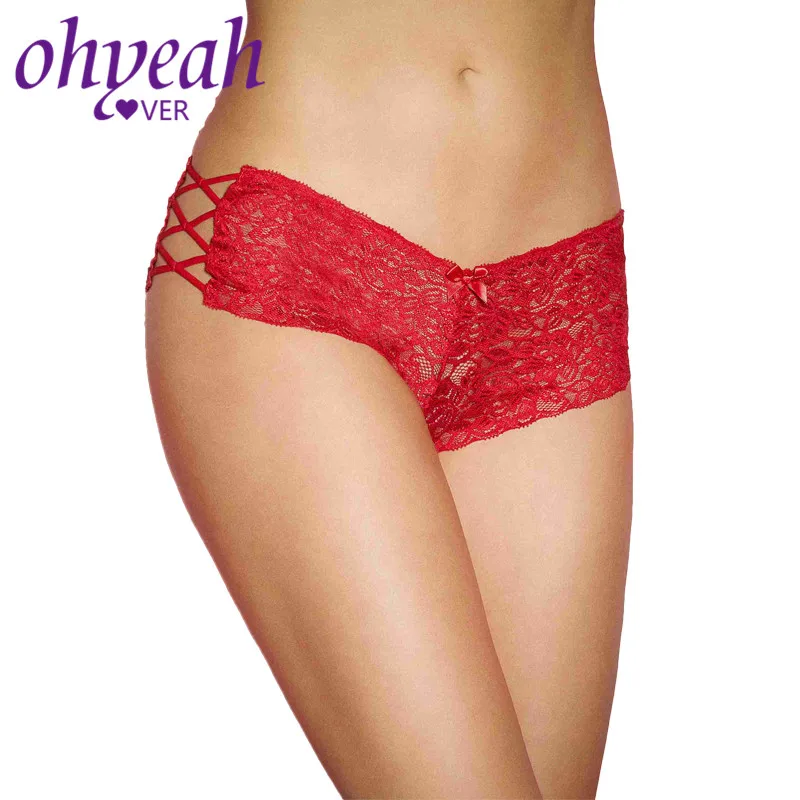 

Ohyeahlover 4 Colors Panties Plus Size Panty Woman Sexy Lace Hollow Out Thongs Transparent Underwear Cuecas Femeninas PM5124