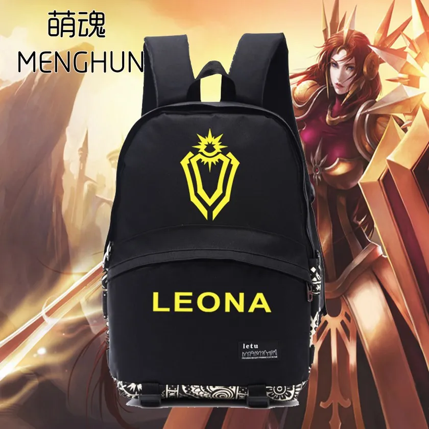 Игровые фанаты рюкзак герои LOL leona shield concept Новый дизайн рюкзаки с принтами из игр
