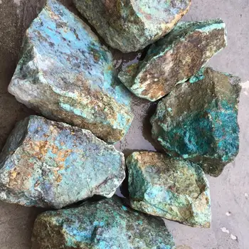 

Natural raw ore of turquoise stone mineral specimen crystal display ornamental stone home office decoration.