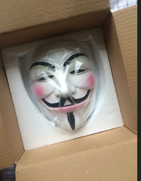 V для вендетты смолы маска Guy Fawkes аноним Косплей Хэллоуин маски 2 цвета белый/Бронзовый высокое качество