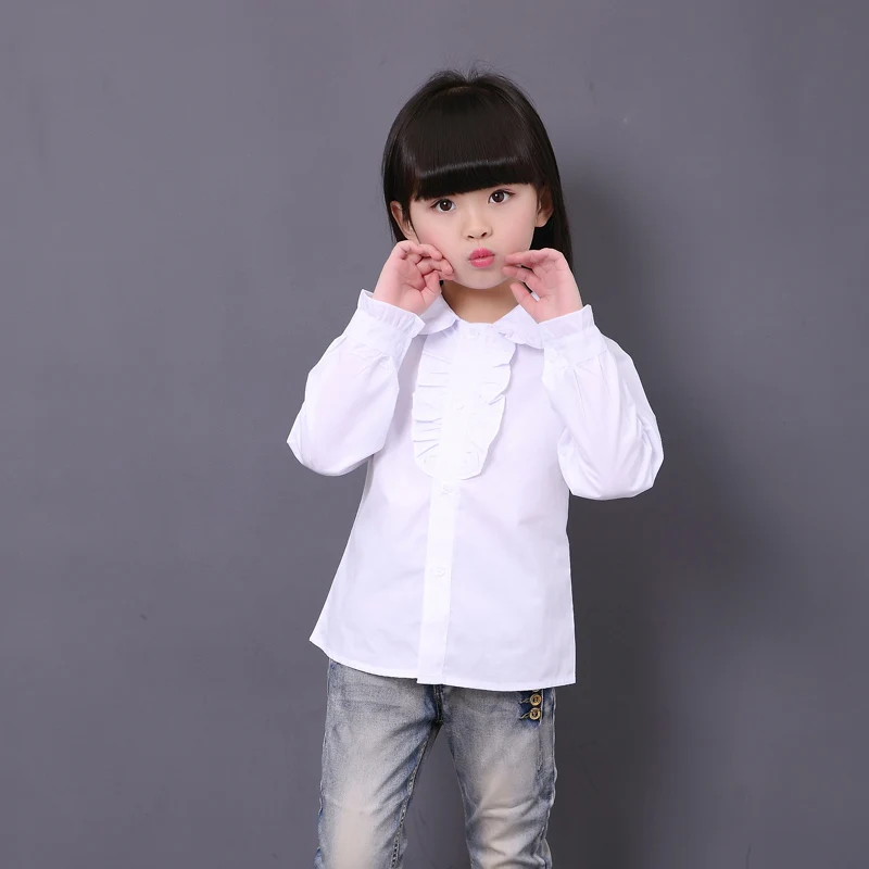 Новые школьные блузки для девочек белые рубашки для мальчиков и девочек платье для мальчиков рубашка для девочек 6BBL105