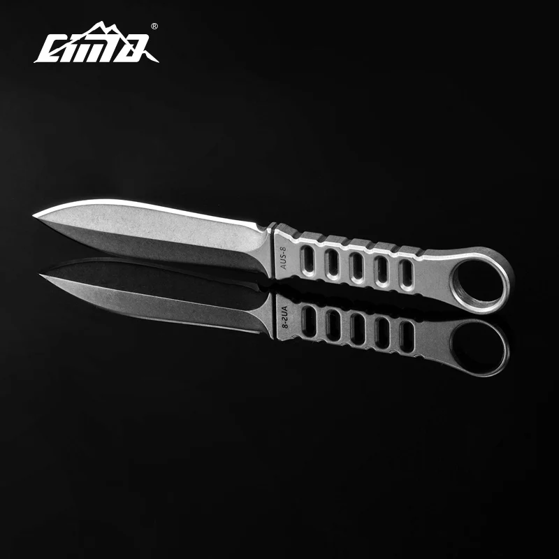 CIMA-G898 AUS-8 high hardness Diving Knife Full-Tang survival fixed blade hunting knife K Sheath,8mm thickness