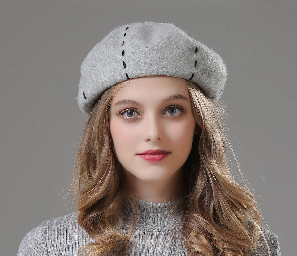 Womens Beret Wool Hat High Quality 2018 New Hat Berets For Girls Casual Warm Women Winter Hats Beanies (4)