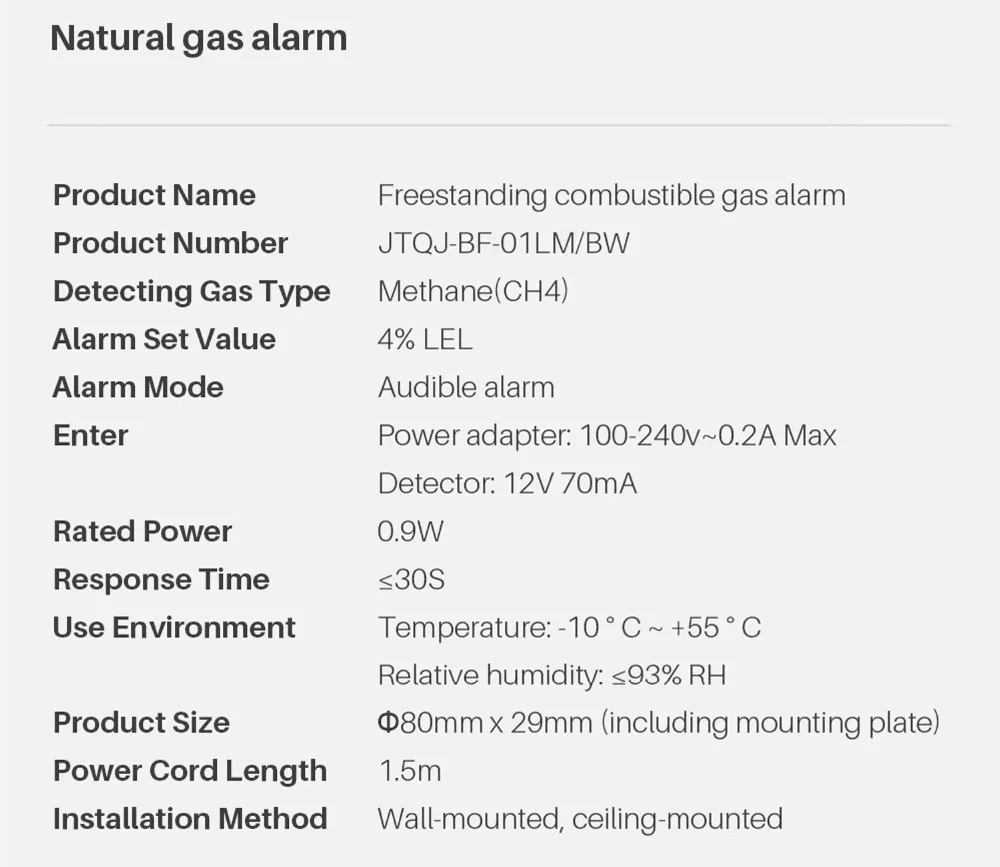 Xiaomi Mijia умная газовая сигнализация Honeywell детектор газа датчик дыма CH4 мониторинг Газа потолок Mihome приложение дистанционное управление