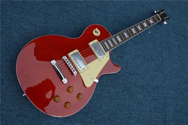 Cheap Custom Shop Red Tiger Grain Finish Harrison Clapton 1957 R7 LP Standard LUCY Signature Guitar China In Stock