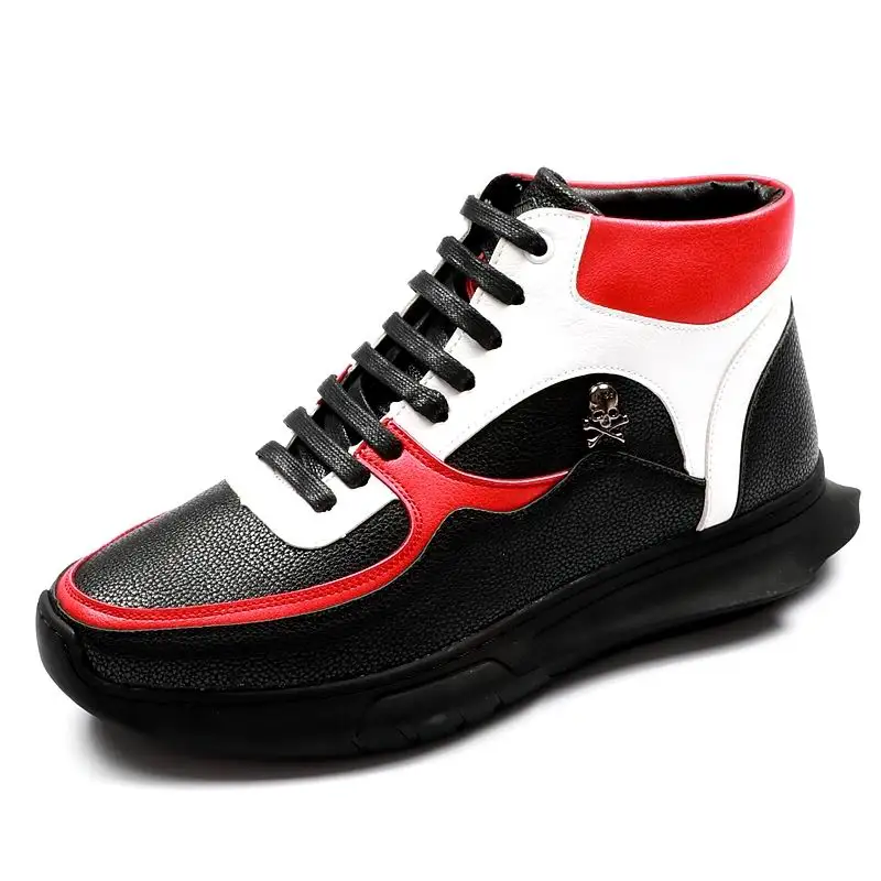 Casual Arrivée Charme Loisirs Errfc Tendances High De Hommes Up Chaussures Crâne Confort Nouvelle Mixte Luxe Homme Noir Zapatos Lace Couleurs blanc Top wqXCq