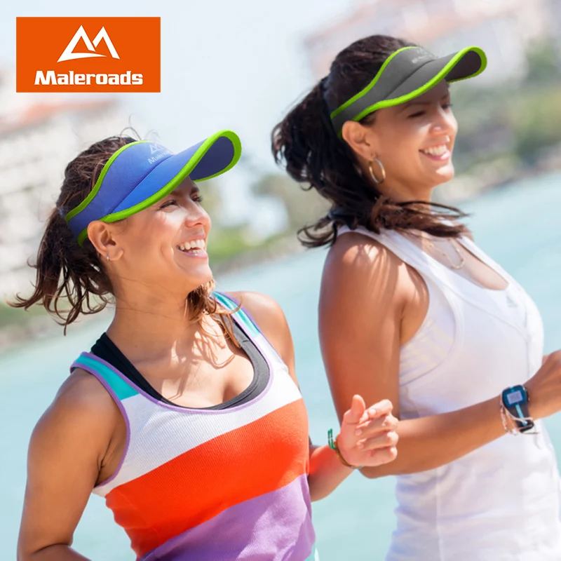 Maleroads Sun Visor Cap Unisex Summer Outdoor Sport Marathon Sports Hat Sunshade Ultralight Quick Dry Running Hat Golf Tenni Cap