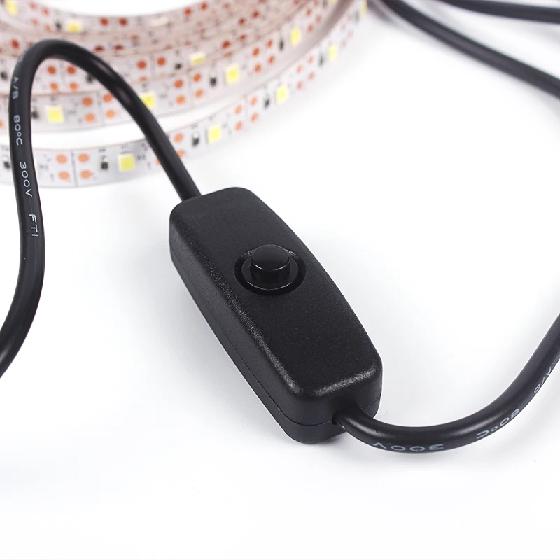 USB светодиодная лента Лампа SMD3528 DC5V 1 м 2 3 4 5 с гибкий коммутатор светодио дный
