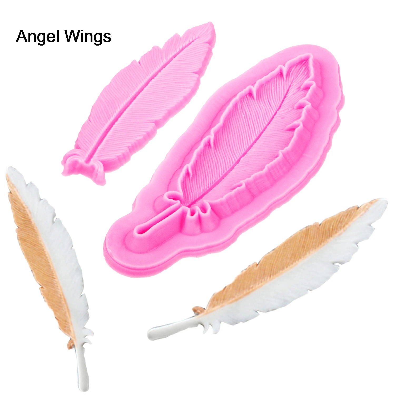 Крылья Ангела пищевая 3D силиконовая форма для кексиков форма перо Форма для обратного формования полимер шоколада украшения инструменты F1170