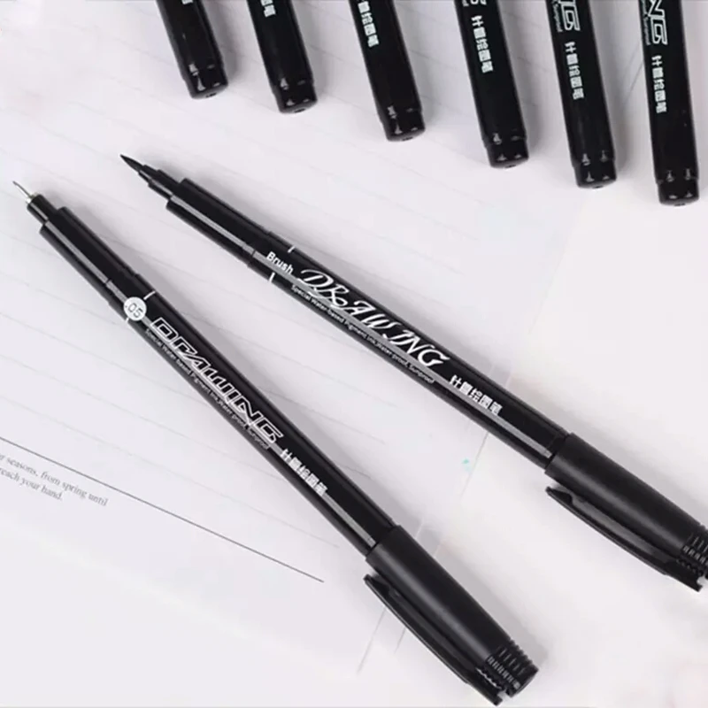 Черная пигментная подводка 9 шт./компл. водостойкая ручка для рисования Pigma Micron