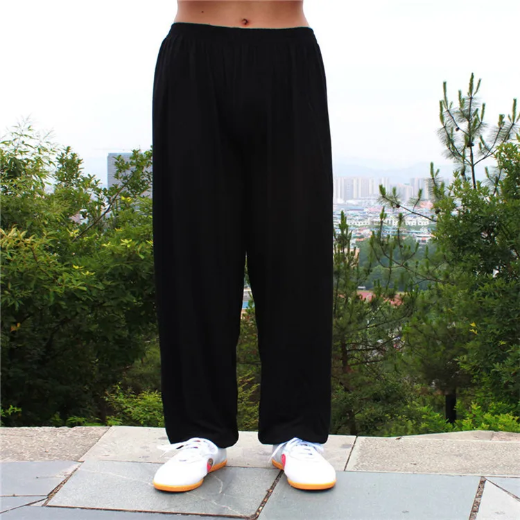 Лидер продаж года Yoga Штаны Высокая модальные Тай Чи Штаны практика Yoga спортивные штаны - Цвет: Черный