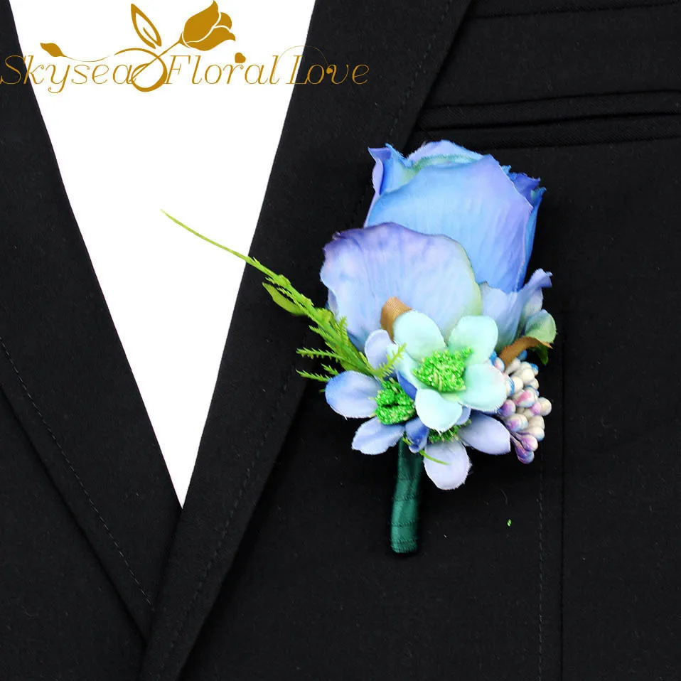 Бутоньерки на выпускной Свадебные бутоньерки Свадебные цветы брошь высокого качества Шелковый цветок бутоньерка - Цвет: model 9