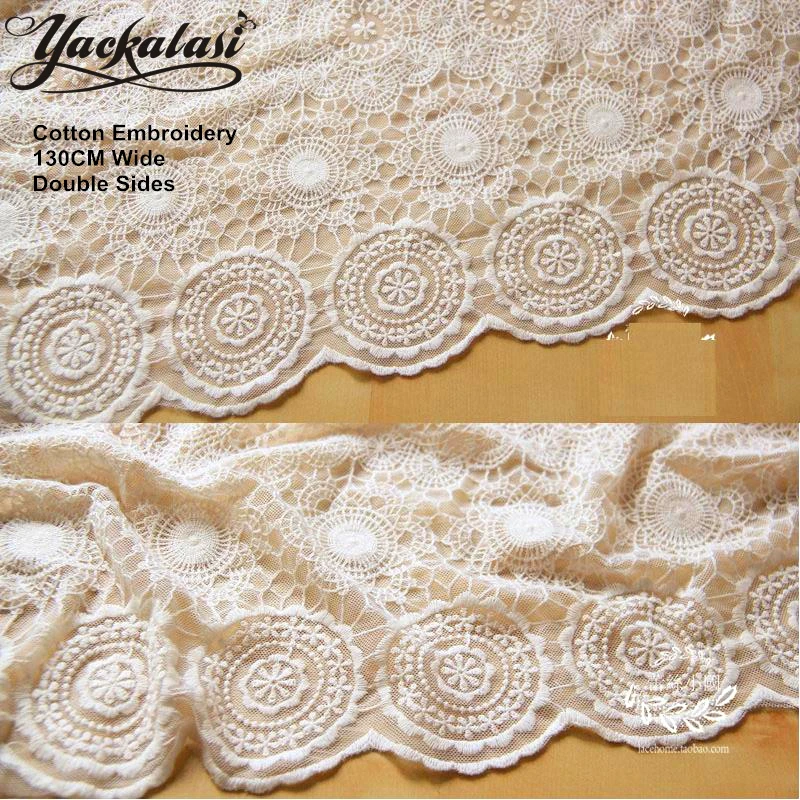 Yackalasi 綿刺繍レース生地ソフトダブルサイドラウンド花総模様花柄刺繍ワンピース Diy レース白 125 センチメートル Diy Lace Embroidery Lacecotton Embroidery Lace Aliexpress
