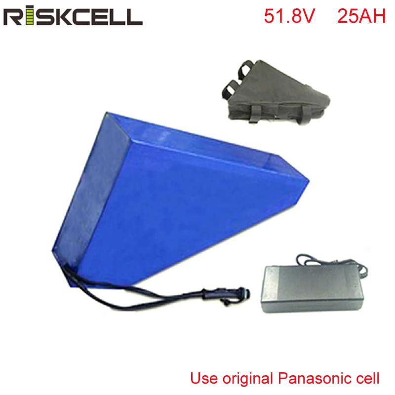 

Ebike Triangle Battery Pack Lithium Battery 52V 25Ah 1500W Electric Bike Battery with 30A BMS and 2A Charger For Panasonic cell