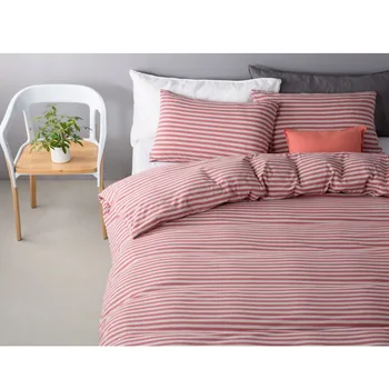 

Brand100%Cotton Knitted colorful striped comfortable bedding set bedclothes 4pcs/set duvet quilt cover fitted sheet pillow cases